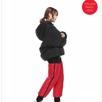 Sportos térdvédők hosszabb rögzítőpánttal, fleece-béléses téli melegen tartás, uniszex felnőtteknek