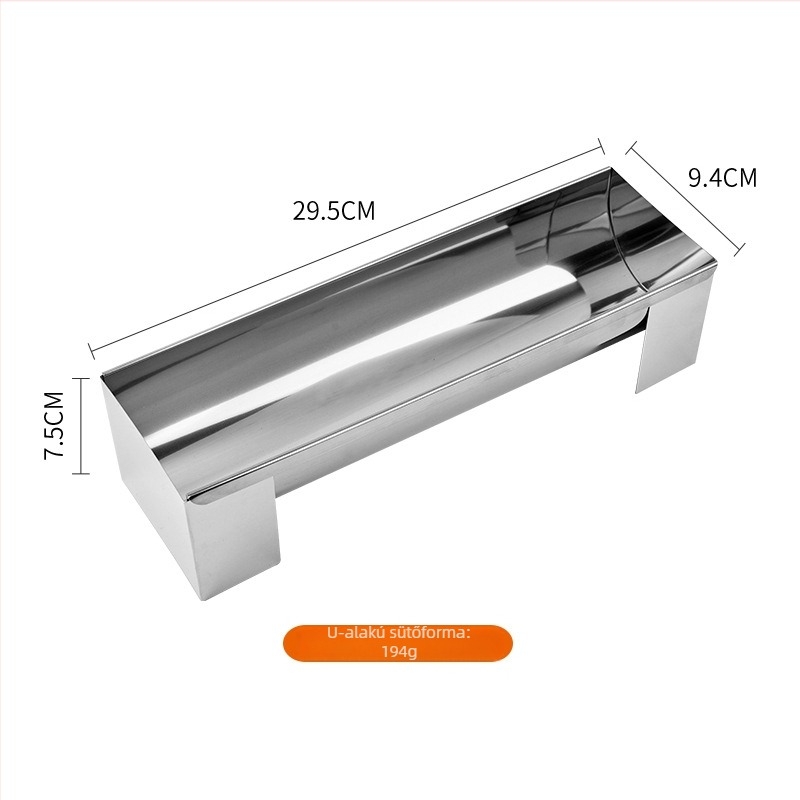 Rozsdamentes acél U-alakú tortaforma tekercs készítéséhez; modell Ql-0201; 2023-ban bemutatva; kategória: süteményformák