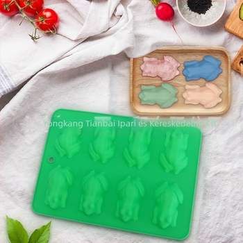 Szilikon süteményforma, négyszögletes, vastagított kialakítás, otthoni sütéshez könnyen kiemelhető