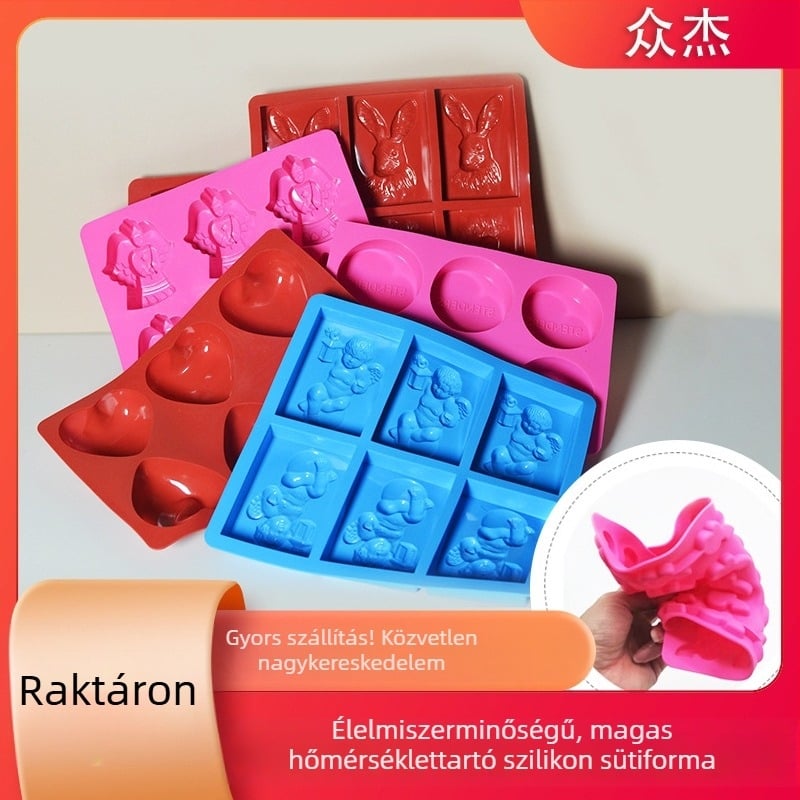 Szilikon sütemény forma, négyzet alakú, élelmiszer-biztonságos, magas hőállóság, könnyen kiemelhető.