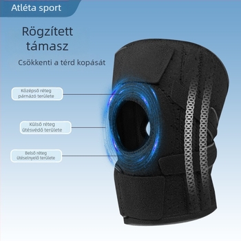 Térdvédők kompressziós pántokkal sporthoz, túrázáshoz, kerékpározáshoz és kosárlabdázáshoz; térd és meniszkusz védelem