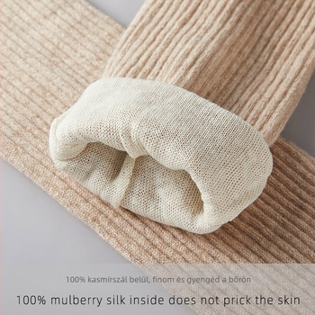 Kar- és térdvédők 100% mulberry selyem bélésével, kasmír és ausztrál gyapjú, gyengéd a bőrhöz, kettős gondoskodás és melegség