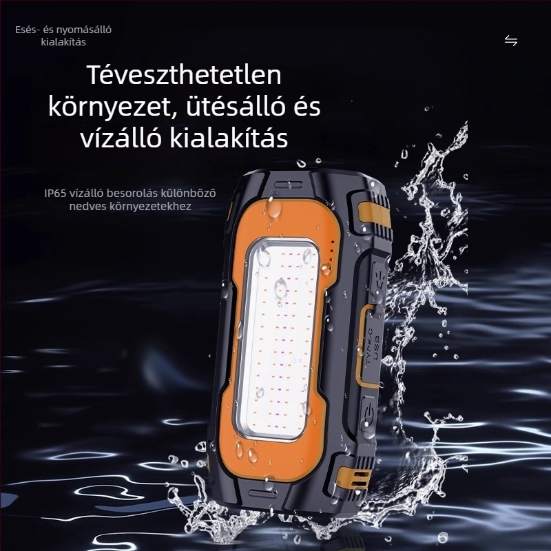 X103 hordozható munka lámpa: kettős mágneses rendszer, kettős LED fény, nagy kapacitású akkumulátor, 100 órás üzemidő, sátor javítás