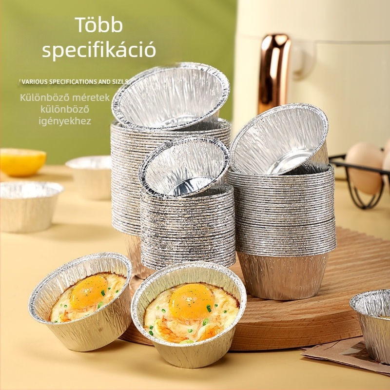 Alumínium-fóliából készült tortaforma tojásos tartókhoz, air fryerhez, élelmiszerbiztonság, magas hőmérséklet-állóság, újrahasználható