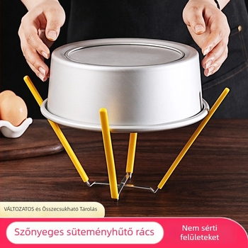 Chiffon sütemény fordított hűtőrács rozsdamentes acélból és szilikonból, négy karmú süteményforma, otthoni sütéshez