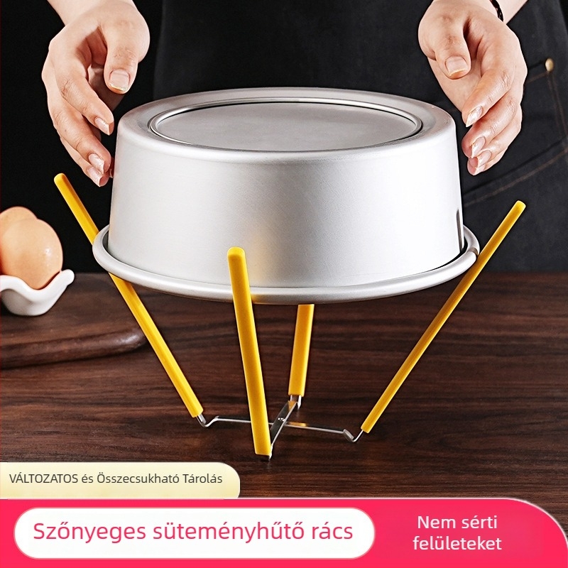 Chiffon sütemény fordított hűtőrács rozsdamentes acélból és szilikonból, négy karmú süteményforma, otthoni sütéshez