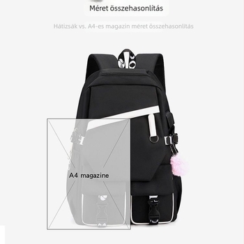 StrayKids USB töltésű hátizsák, Oxford anyag, városi minimalista stílus, diák hátizsák mindennapi használatra