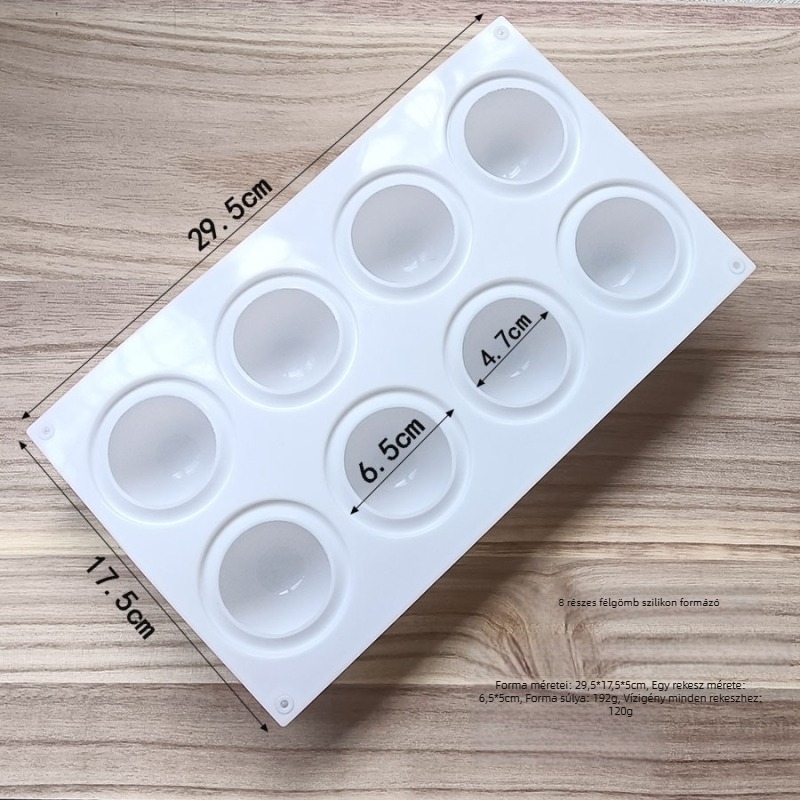 Szilikon tortaforma, gömb alakú, 8 darabos, csokoládétorta kókuszos töltelékkel