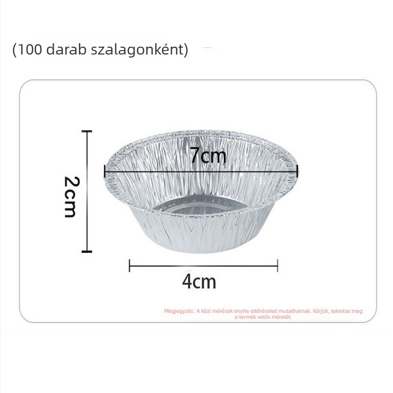Tojástorta forma, egyszer használatos, alumíniumfólia, 100 darab, Yatai