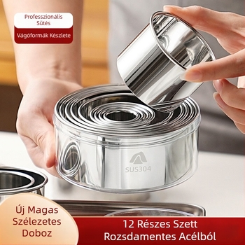 Kerek torta körkívágó forma, 304 rozsdamentes acél, megnövelt és megvastagodott, mousse-hoz alapgyűrű
