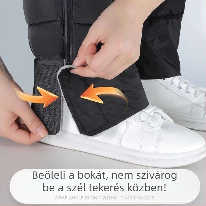 Téli térdvédők fleece béléssel, vastagított szélvédett kialakításúak elektromos kerékpárhoz, uniszex