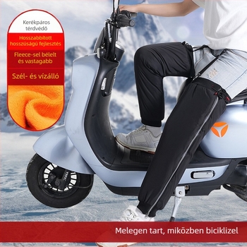 Téli motorkerékpár térdvédő fleece béléssel, vastag, szélálló, felnőtt használatra