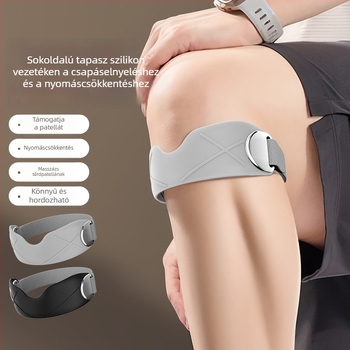 Szilikonból készült patella szalaggal rendelkező térdvédő, univerzális használat, ideális futáshoz, kerékpározáshoz és tollaslabdához