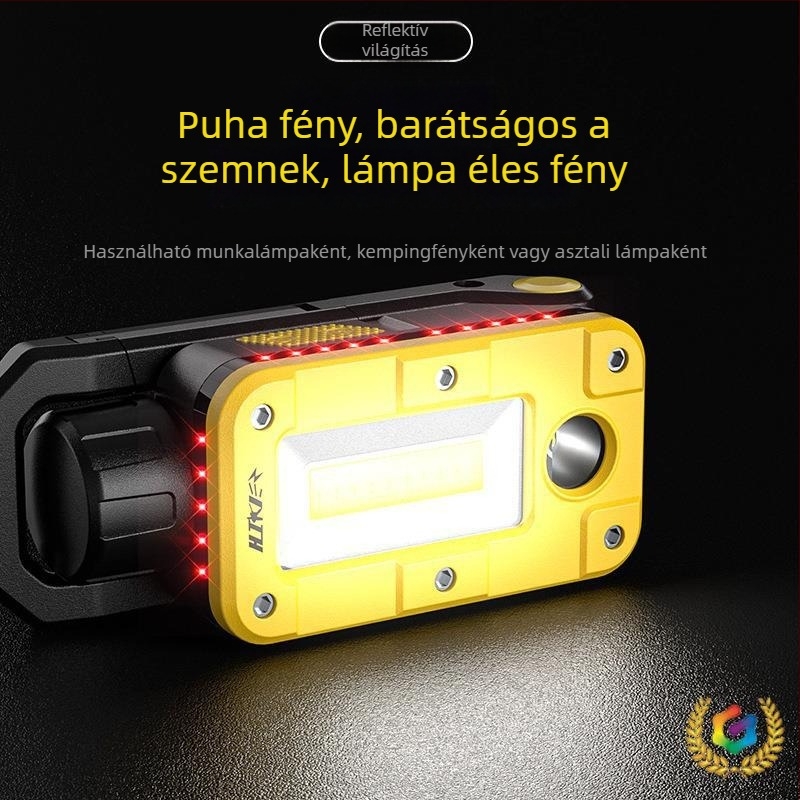 LED mágneses munkalámpa autóreparációhoz, újratölthető, 10W, 3.7V