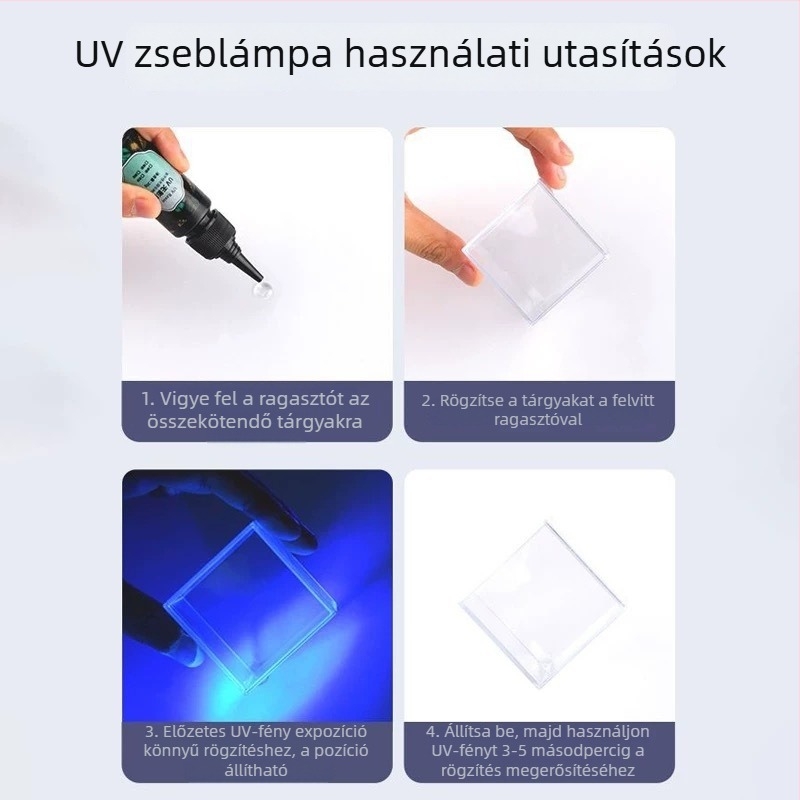 UV ragasztó megkötő lámpa 365 nm — mini LED zseblámpa, 5W, 1200 mAh újratölthető akkumulátor, hordozható mindennapi használatra