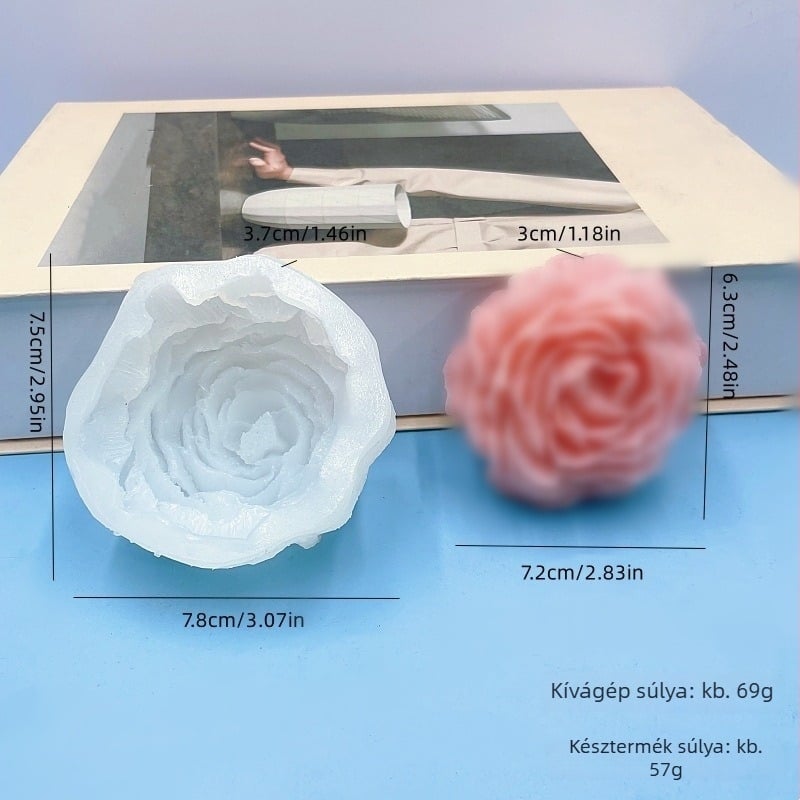 Szilikon forma pivonija virág sütéshez és gyertyaöntéshez
