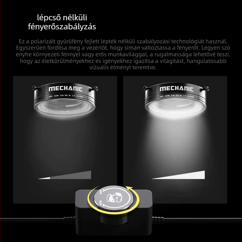 Mikroszkóp megvilágító lámpa gyűrűs fénnyel – HD mikroszkóp, ipari minőség, LCD világítás, polarizációs gyűrűs fény, mobiltelefon javításához