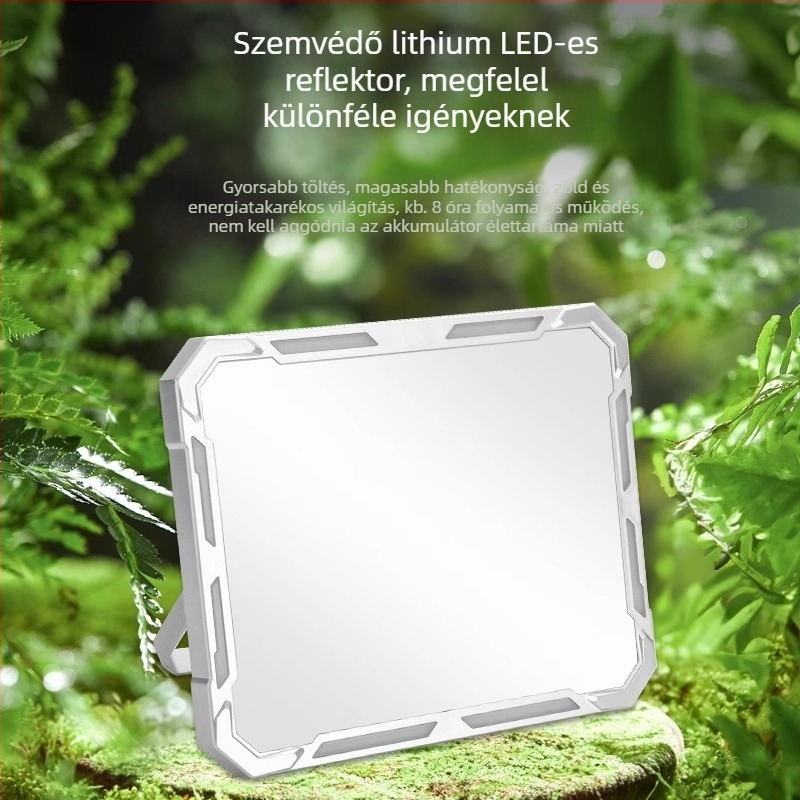 LED munkalámpa mágneses alapzattal, újratölthető, nagy fényerővel, építkezésekhez és kempingezéshez