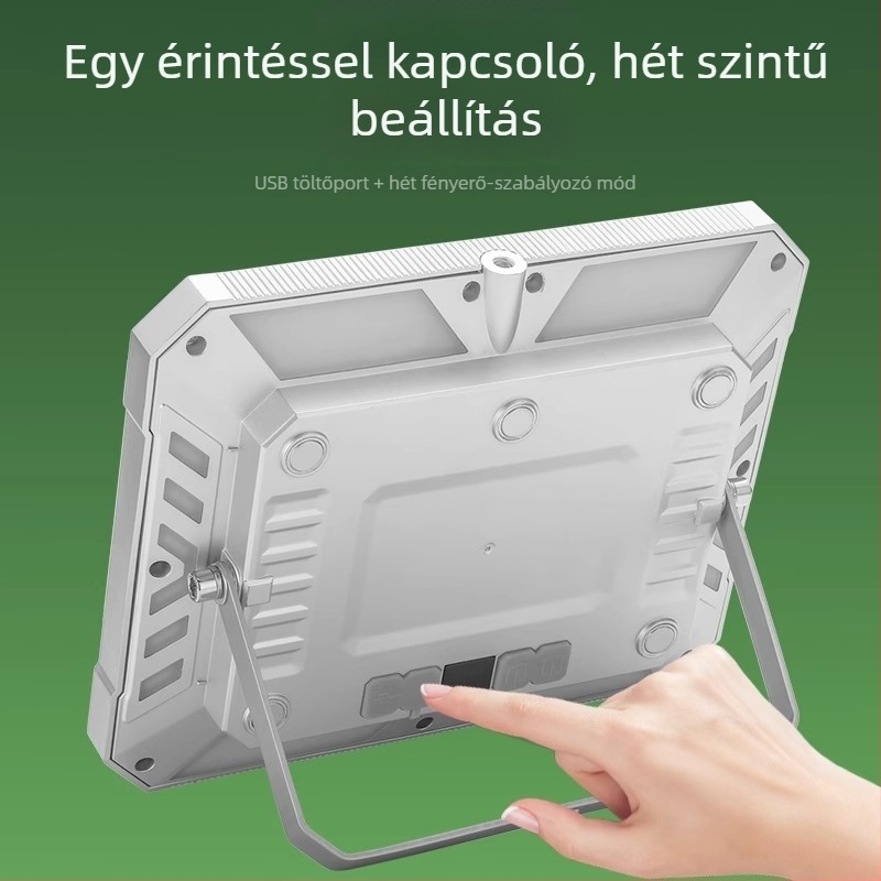 LED munkalámpa mágneses alapzattal, újratölthető, nagy fényerővel, építkezésekhez és kempingezéshez