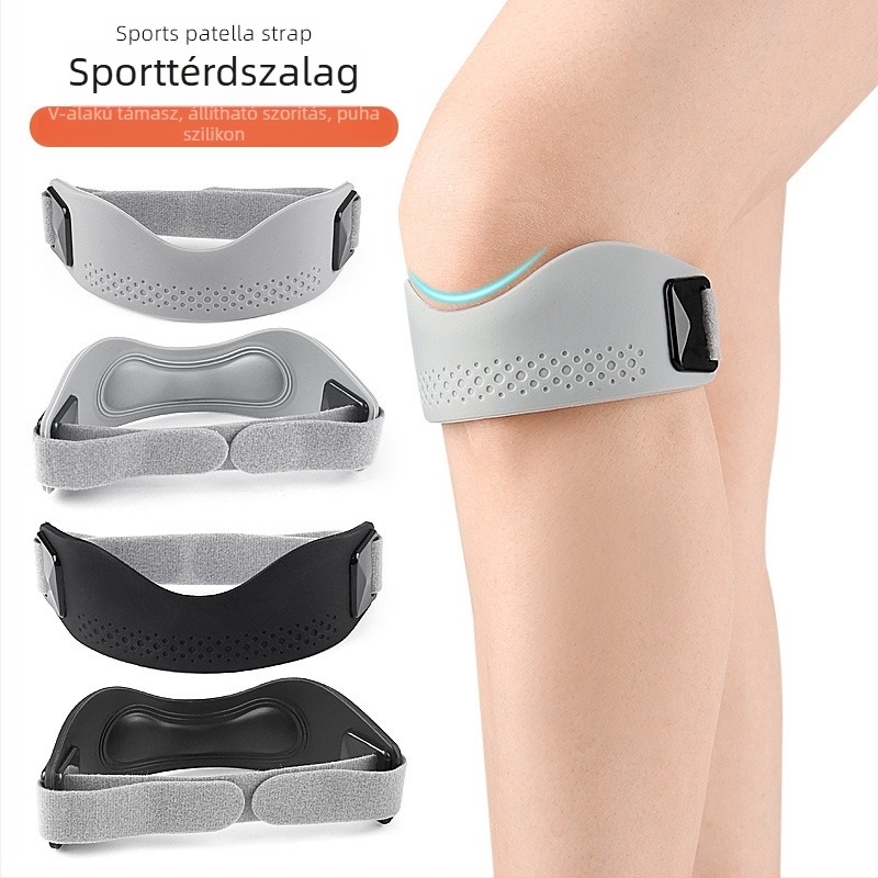 Állítható kétirányú térdvédő kosárlabdázáshoz, futáshoz és kerékpározáshoz – patella öv és térdkalap párnák