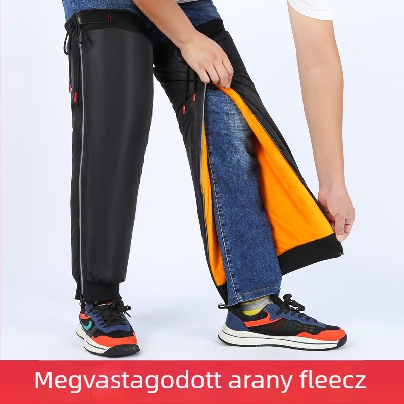 Téli térdvédők elektromos kerékpárhoz/motorkerékpárhoz fleece béléssel, szélálló, vízálló, vastag párnázással