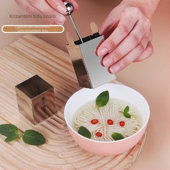 Rozsdamentes acél tofu selyem kés forma, szabályos több oldalú forma, formázó eszköz, 112 g