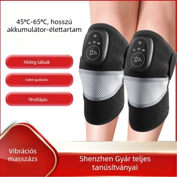 Térdpárnák vörös fényes melegítő masszázzsal, 45–65°C, 7,5 W, DC5V/2A, vezeték nélküli