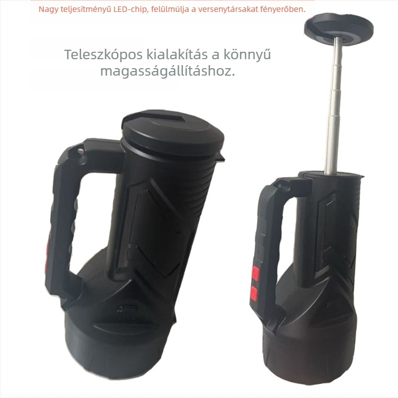 USB-töltéses zseblámpa 360°-os forgatható fejjel és hátsó fénnyel, 18650-es akkumulátor, 200–500 m fényereje