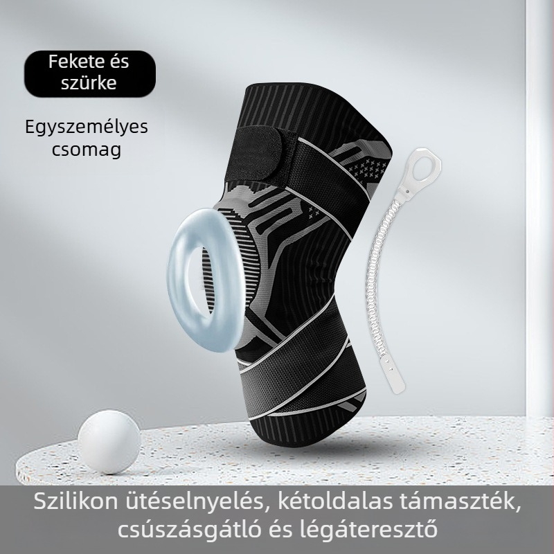 Szakmai meniszkusz térdvédő patellát rögzítő övvel, ízületi mandzsetta férfiak és nők számára, futáshoz, kerékpározáshoz, hegymászáshoz és kosárlabdához