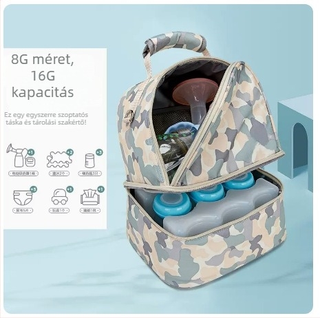 MKS anyatej izolált hátizsák, tárolásra, vászon, csíkos minta, poliészter bélés, vízálló
