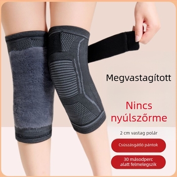 Őszi-téli térdvédők műnyusziszőrrel bélelt, fleece bevonattal, vastag rögzítőpántokkal a hideg ellen