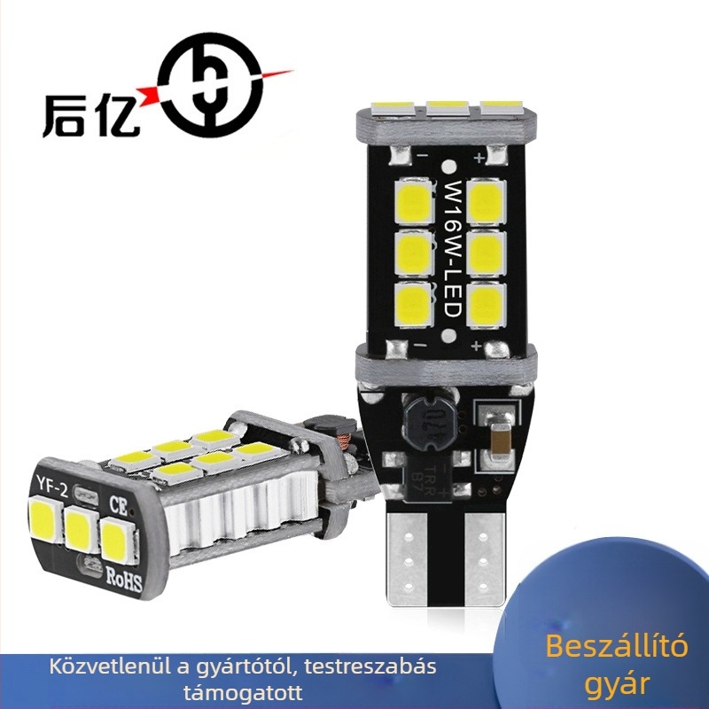 Autó LED hátrameneti fény T15 2835 15SMD, 12V, 15W, 500lm, IP45