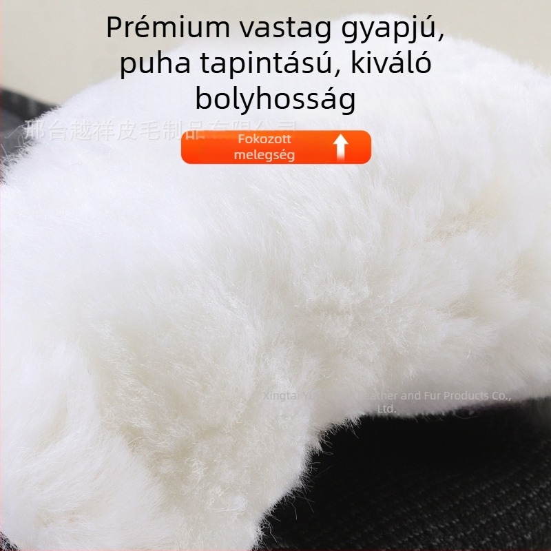 Vastagított és hosszabb gyapjú térdvédő pántokkal, csúszásmentes, meleg őszre és télre