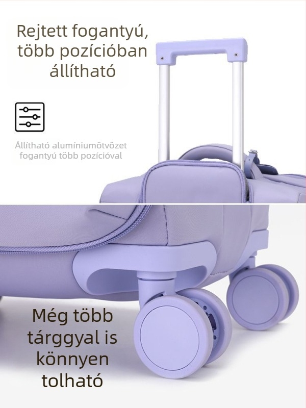 DTA ultrakönnyű nejlon kabinpoggyász cipzárral, vízálló és nedves–száraz elválasztás, univerzális kerekek, zár
