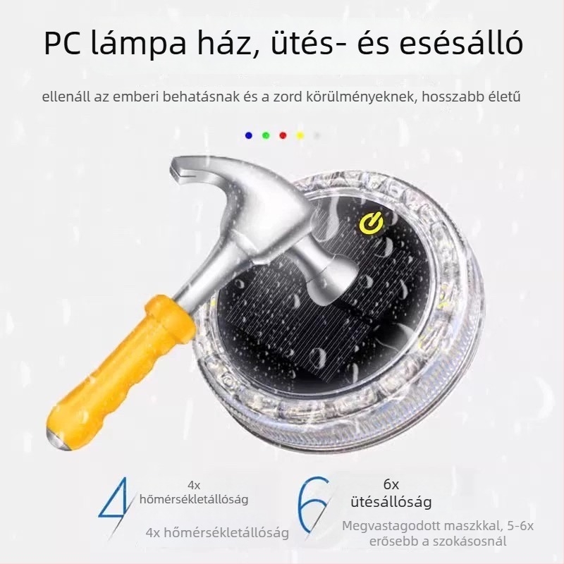 LED hátsó lámpa járművekhez • Napelemes • Mágneses rögzítés • ABS ház • Kompatibilis teherautóval, autóval, triciklussal és villamossal