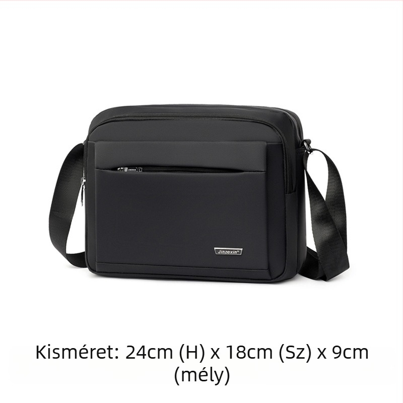 Férfi crossbody táska többszintes rekeszekkel, nagy kapacitású, városi stílus, Oxford szövet