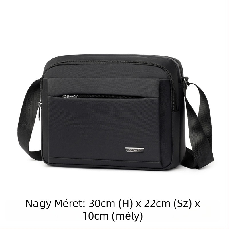 Férfi crossbody táska többszintes rekeszekkel, nagy kapacitású, városi stílus, Oxford szövet