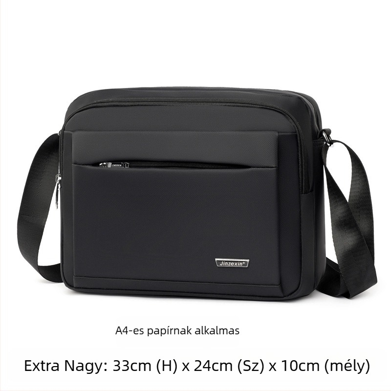Férfi crossbody táska többszintes rekeszekkel, nagy kapacitású, városi stílus, Oxford szövet