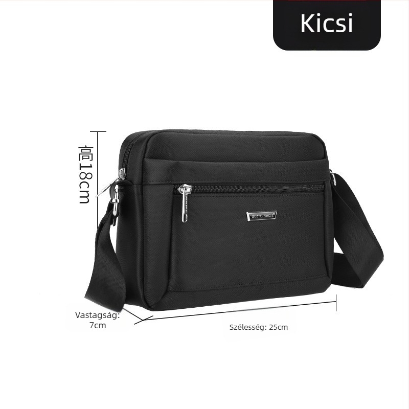 Férfi crossbody táska többszintes rekeszekkel, nagy kapacitású, városi stílus, Oxford szövet