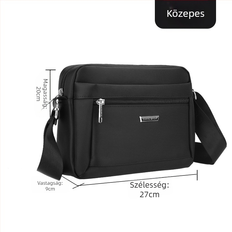 Férfi crossbody táska többszintes rekeszekkel, nagy kapacitású, városi stílus, Oxford szövet