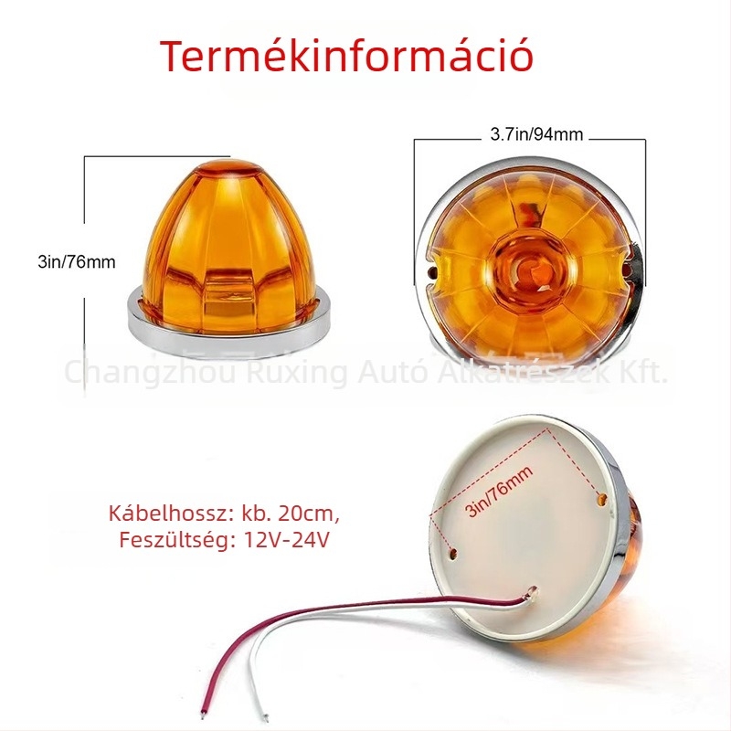 Műanyag LED Watermelon lámpa teherautókhoz – 12V, LED hátsó/oldalsó fény, kompatibilis teherautóval és utánfutóval