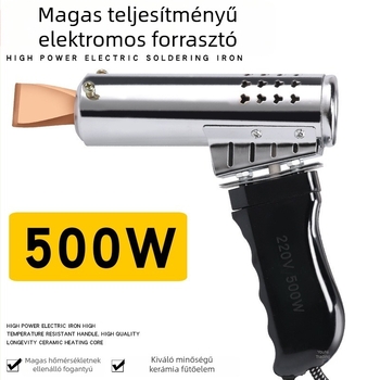 Pisztolyformájú magas hőmérsékletű forrasztóvas, 500W, 220V, műanyag fogantyúval, hegesztéshez és javításokhoz