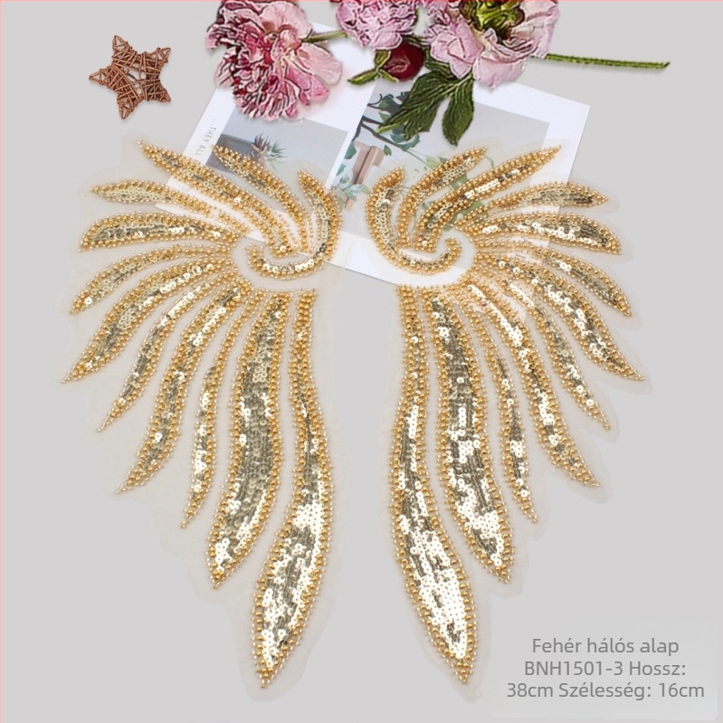 Gyöngyökkel díszített gyémánt motívumokkal ellátott gallér – kézzel készített kiegészítő DIY menyasszonyi ruhákhoz és színpadi viselethez (Min Yu, felnőttek, 2023 tavasz)