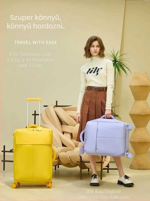 Ultra-light nylon kabinbőrönd univerzális kerekekkel, cipzáras zárás, 2,6 kg, vízálló, lakattal zárható
