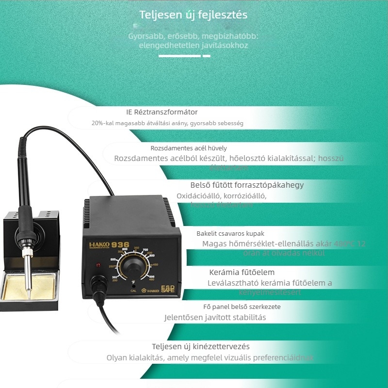 I-IAKKO 936 állandó hőmérsékletű forrasztóállomás, állítható hőmérséklet, 220 V, elektronikai összeszereléshez