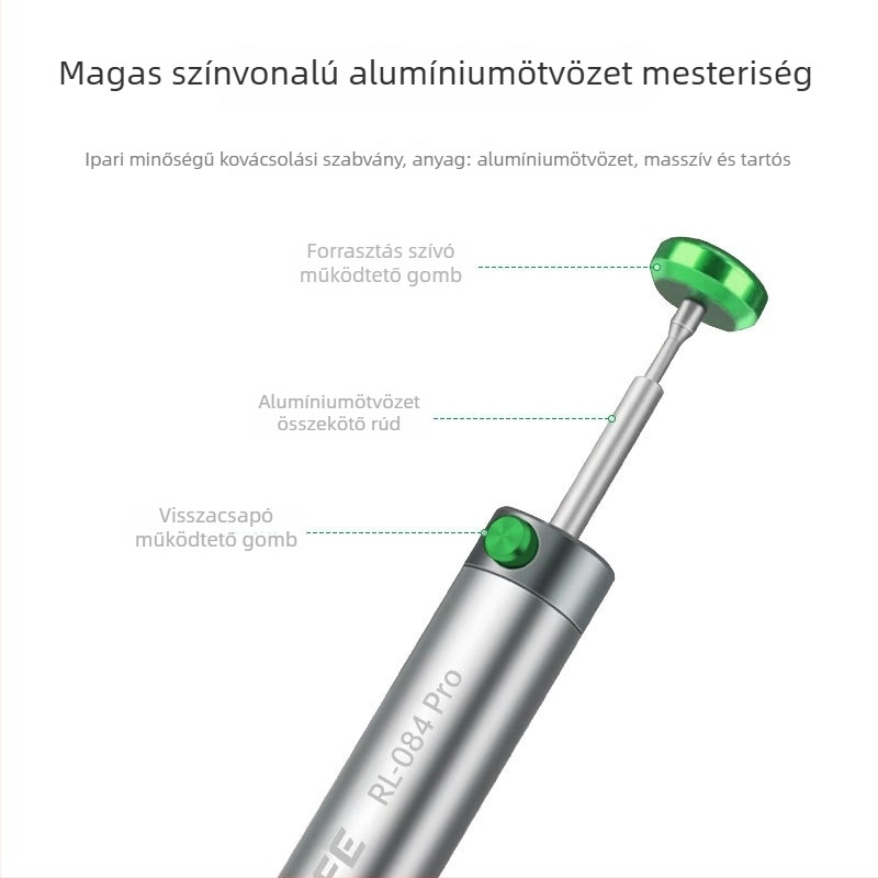 Kézi ónszívó pisztoly alumínium-ötvözetből, forrasztáshoz és salakeltávolításhoz