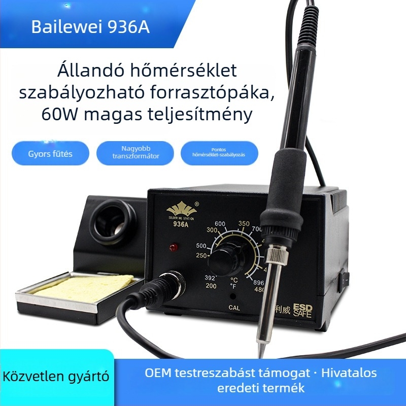936A Állandó hőmérsékletű forrasztóállomás – állítható hőmérséklet, ipari osztály, 220V, 2,8 kg