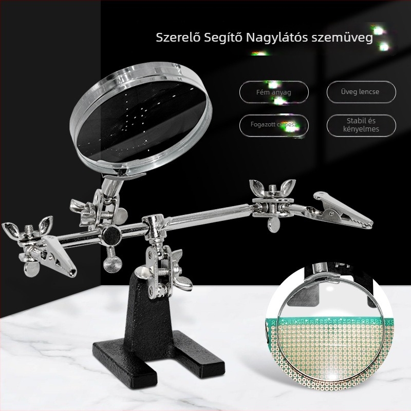 Gaston JSD805 Clip-On nagyító PCB-hez, 3× nagyítás, fém