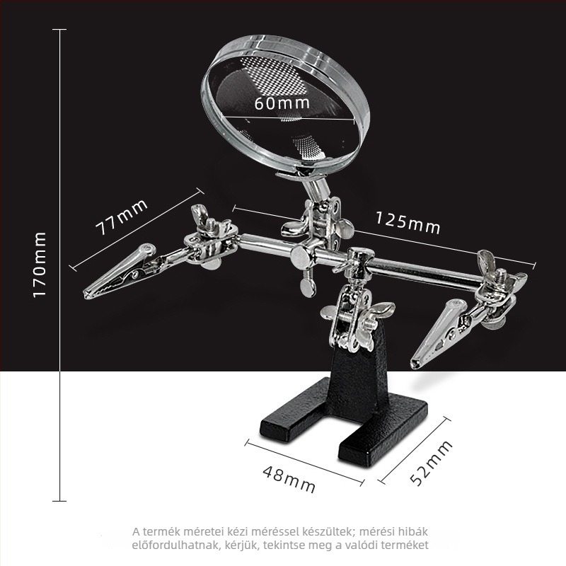 Gaston JSD805 Clip-On nagyító PCB-hez, 3× nagyítás, fém