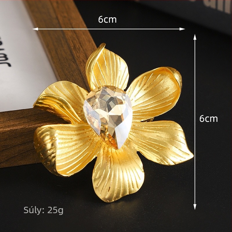 Női brooch, ötvözet, levél alakú, eredeti dizájn, elektroplattázás, tavasz 2025